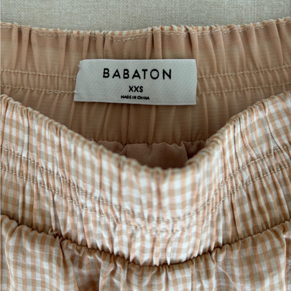 Babaton Elwood tan peach shorts boxer XXS - Picture 3 of 5
